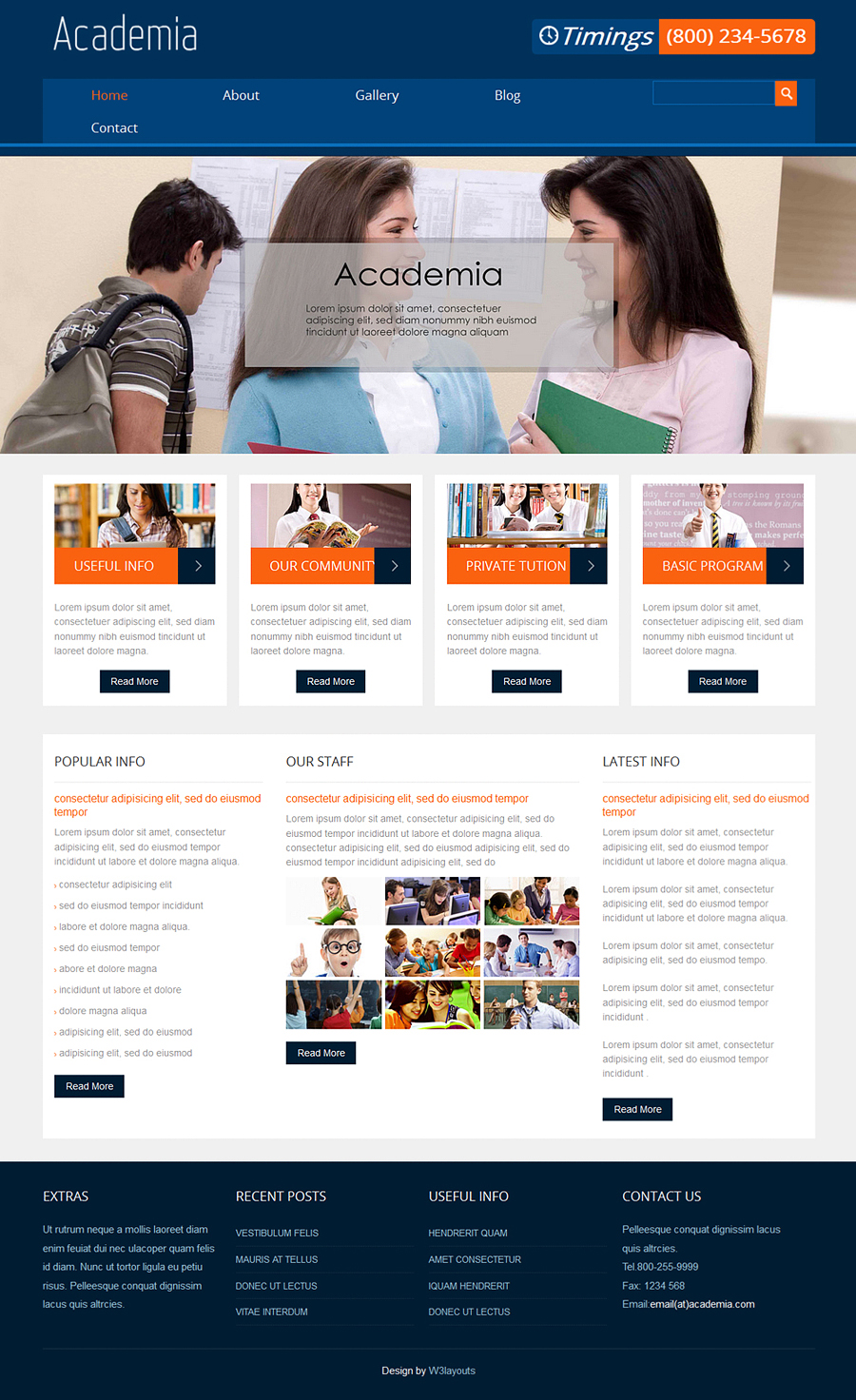 Free Academia Website Template