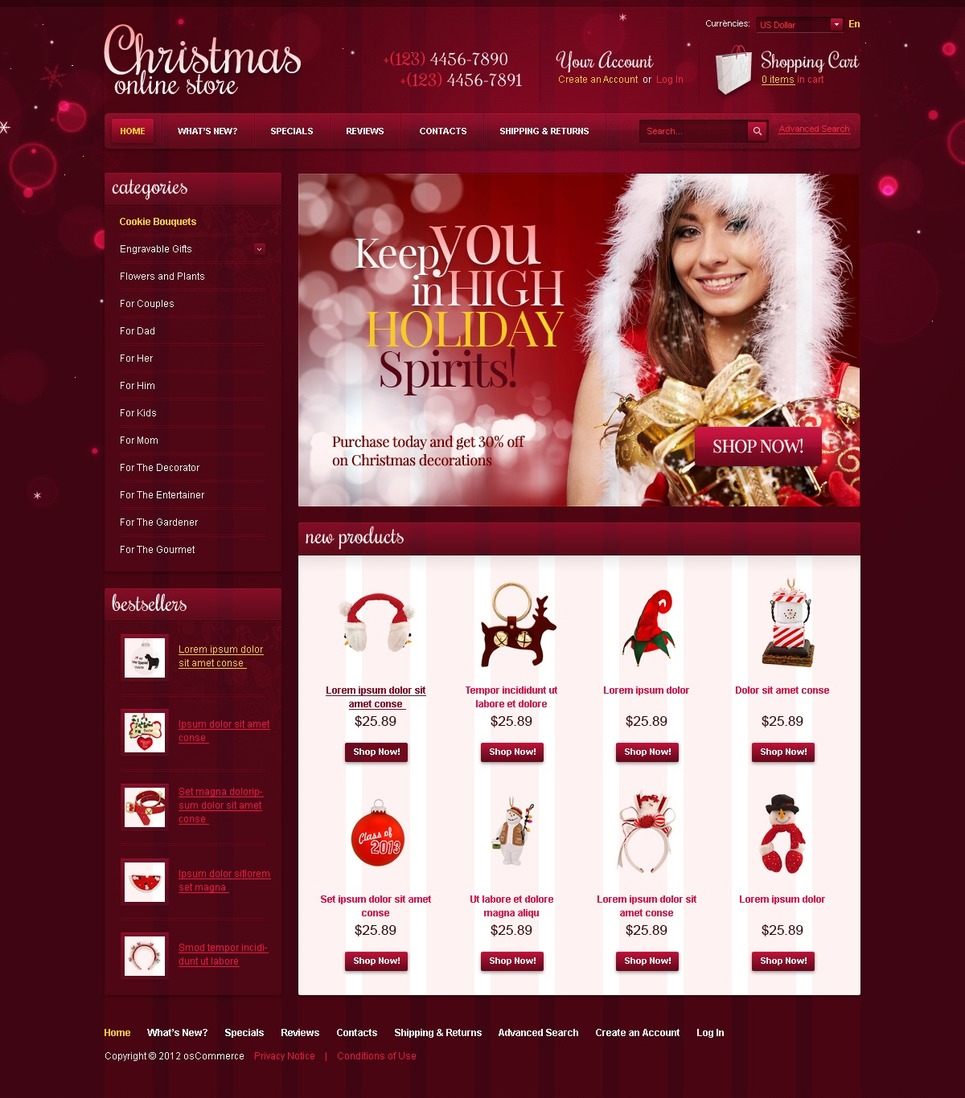 Christmas OsCommerce Template