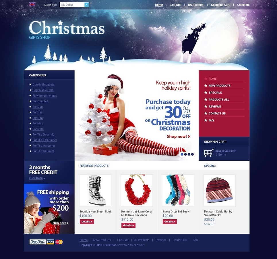Christmas ZenCart Template