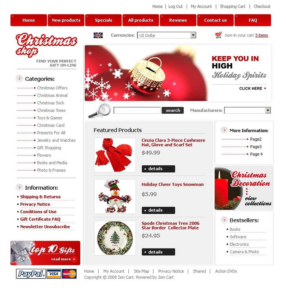 Christmas ZenCart Template