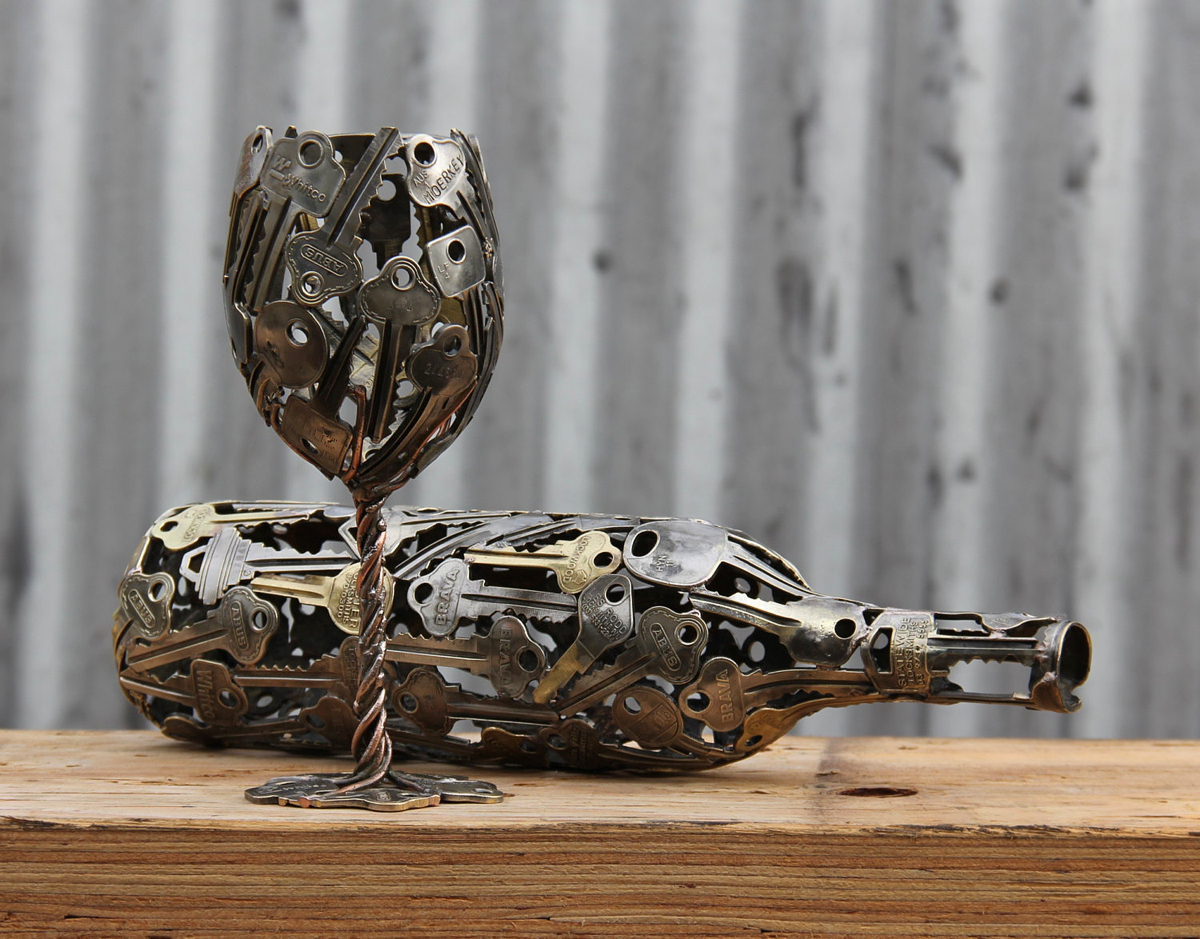 Unique Sculptures Made from Keys and Coins