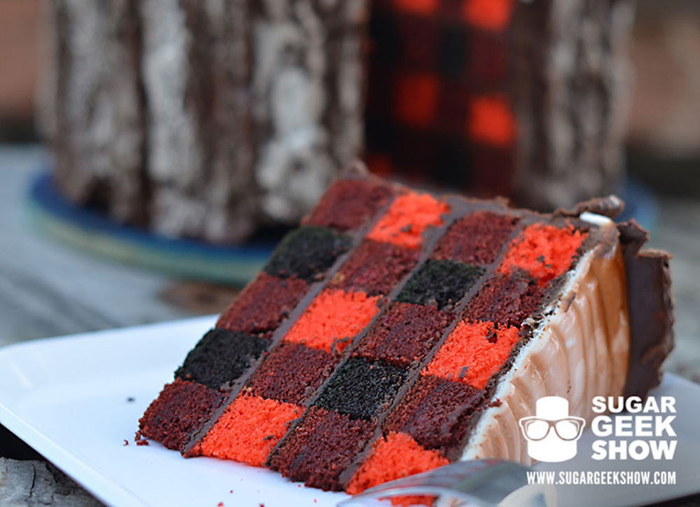 A Lumberjack Cake With An Edible Axe