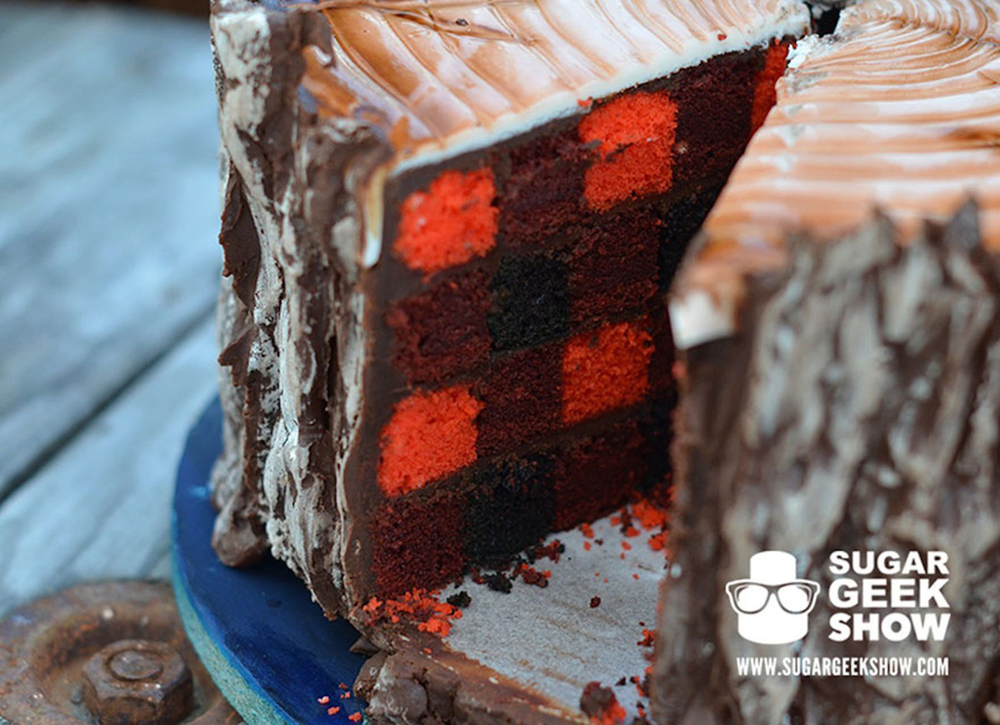 A Lumberjack Cake With An Edible Axe