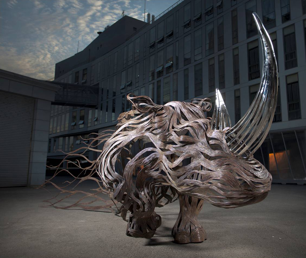 Metallic Strip Animal Sculptures by Sung Hoon Kang