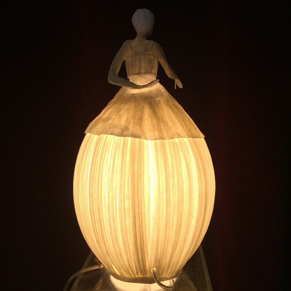 Elegant Papier-Mâché Lamp Sculptures