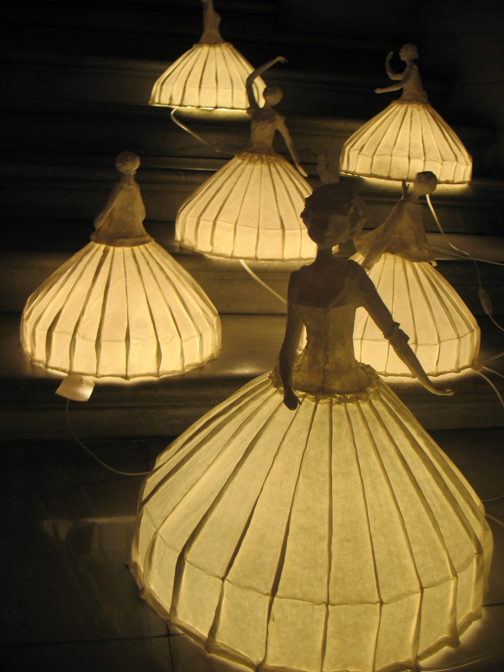 Elegant Papier-Mâché Lamp Sculptures