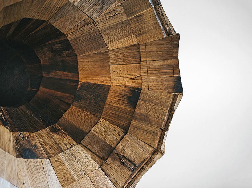 Giant Wooden Horn Speakers From Reclaimed Liquor Barrels