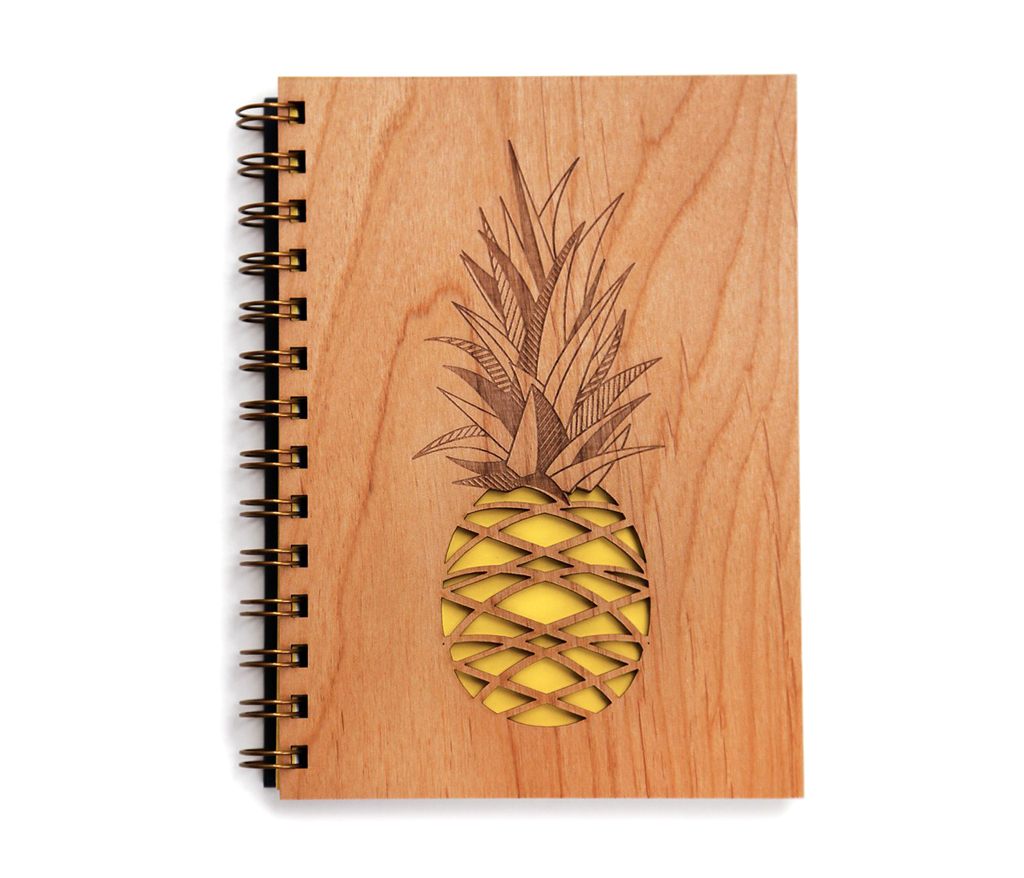 Pineapple' Wood Cover Journal