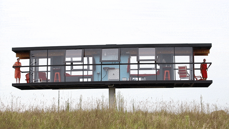 This House Built On A Single Column Can Rotate 360-Degrees