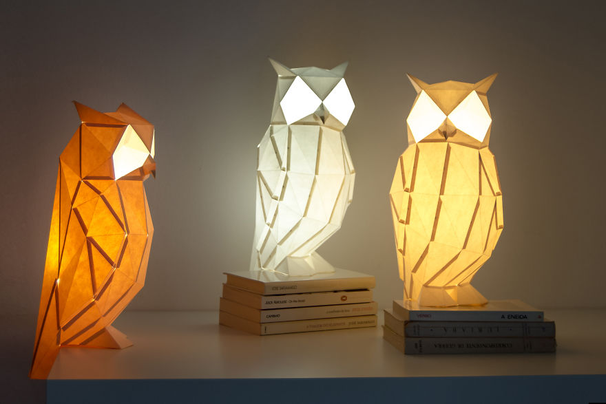 Origami-Inspired Animal Lamps