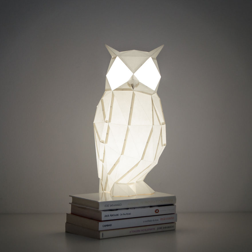 Origami-Inspired Animal Lamps
