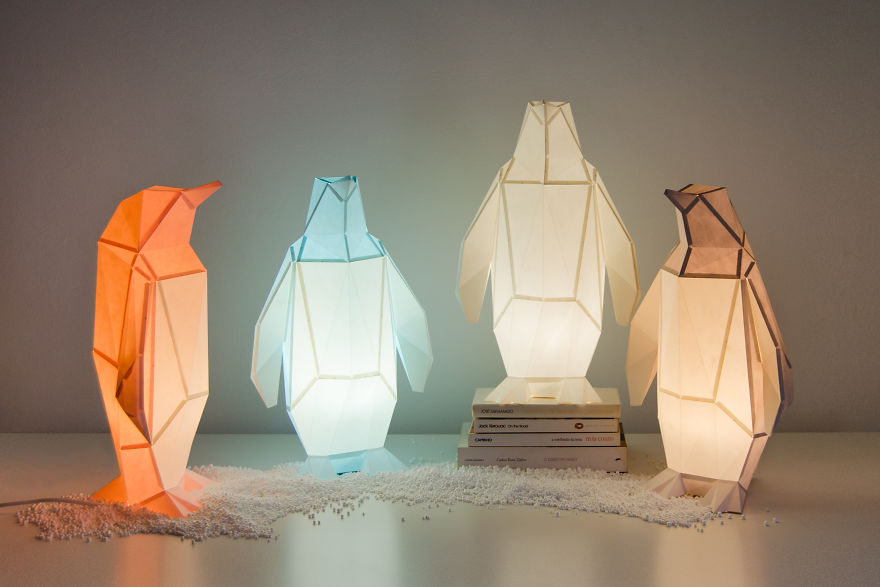Origami-Inspired Animal Lamps