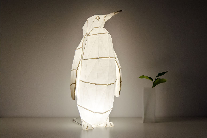 Origami-Inspired Animal Lamps