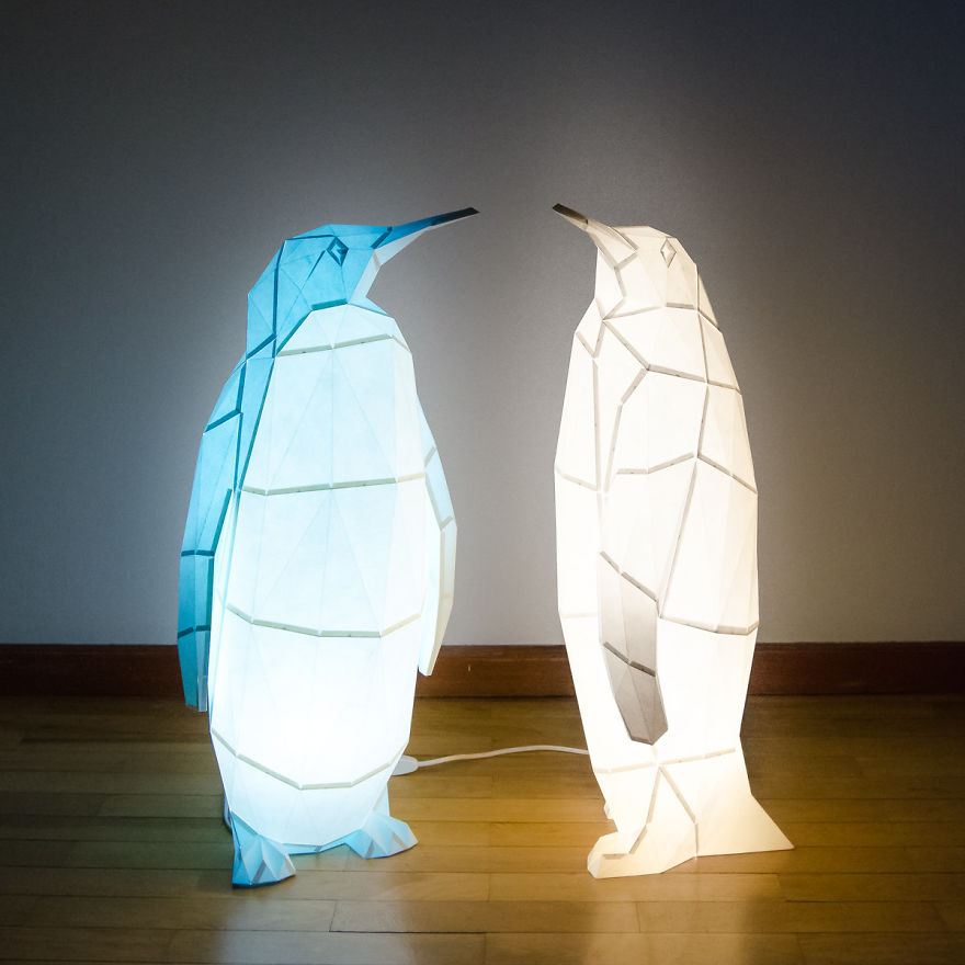 Origami-Inspired Animal Lamps