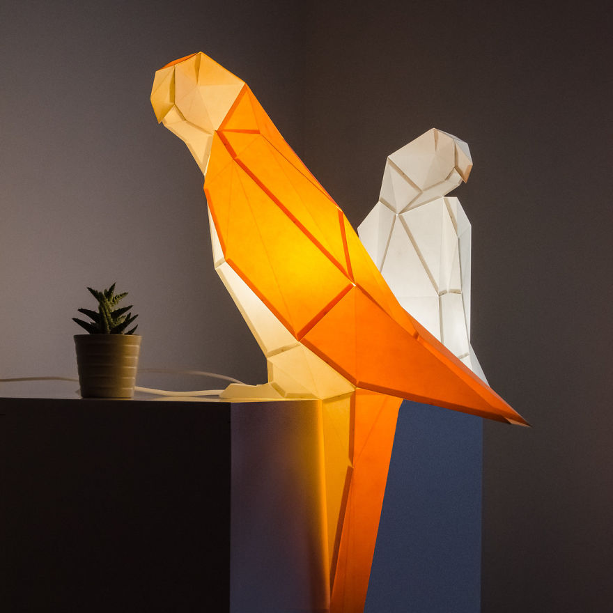 Origami-Inspired Animal Lamps