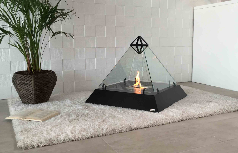 Louvre - Modern Fireplace In The Form Of Iconic Glass Pyramid