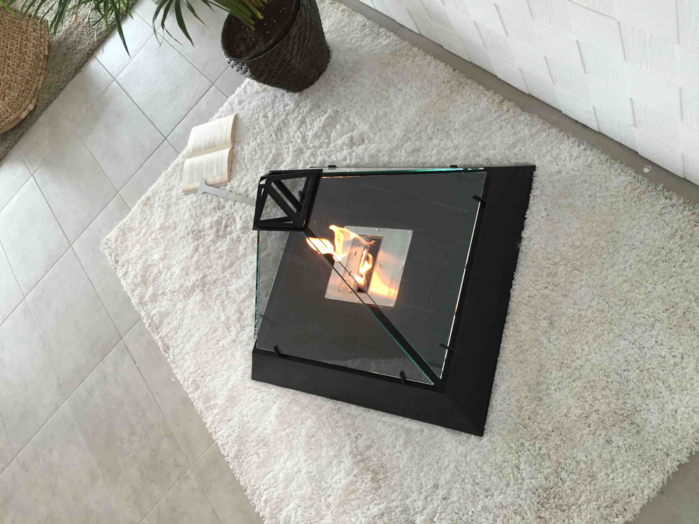 Louvre - Modern Fireplace In The Form Of Iconic Glass Pyramid