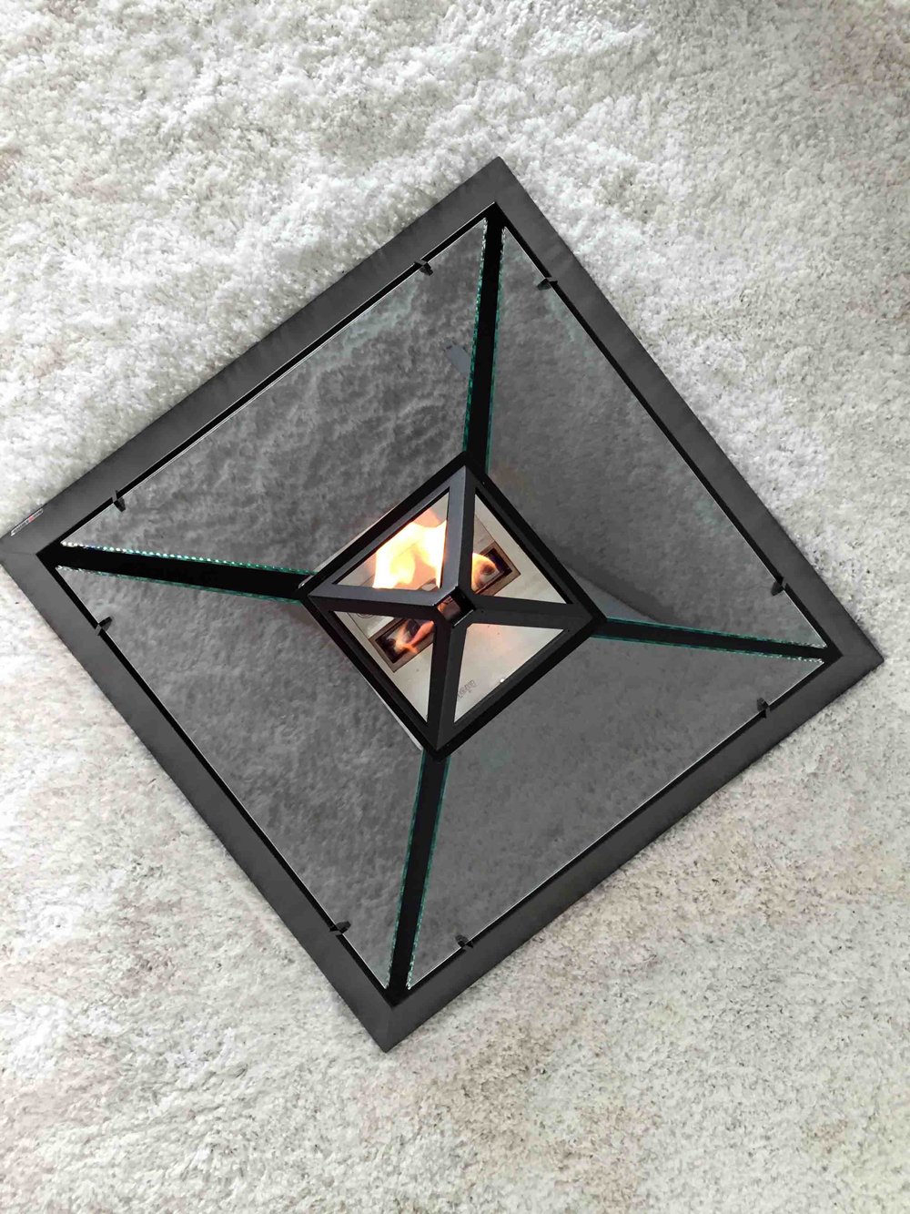 Louvre - Modern Fireplace In The Form Of Iconic Glass Pyramid