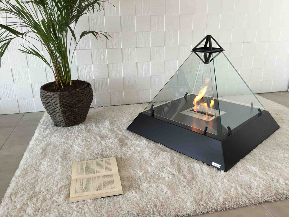 Louvre - Modern Fireplace In The Form Of Iconic Glass Pyramid