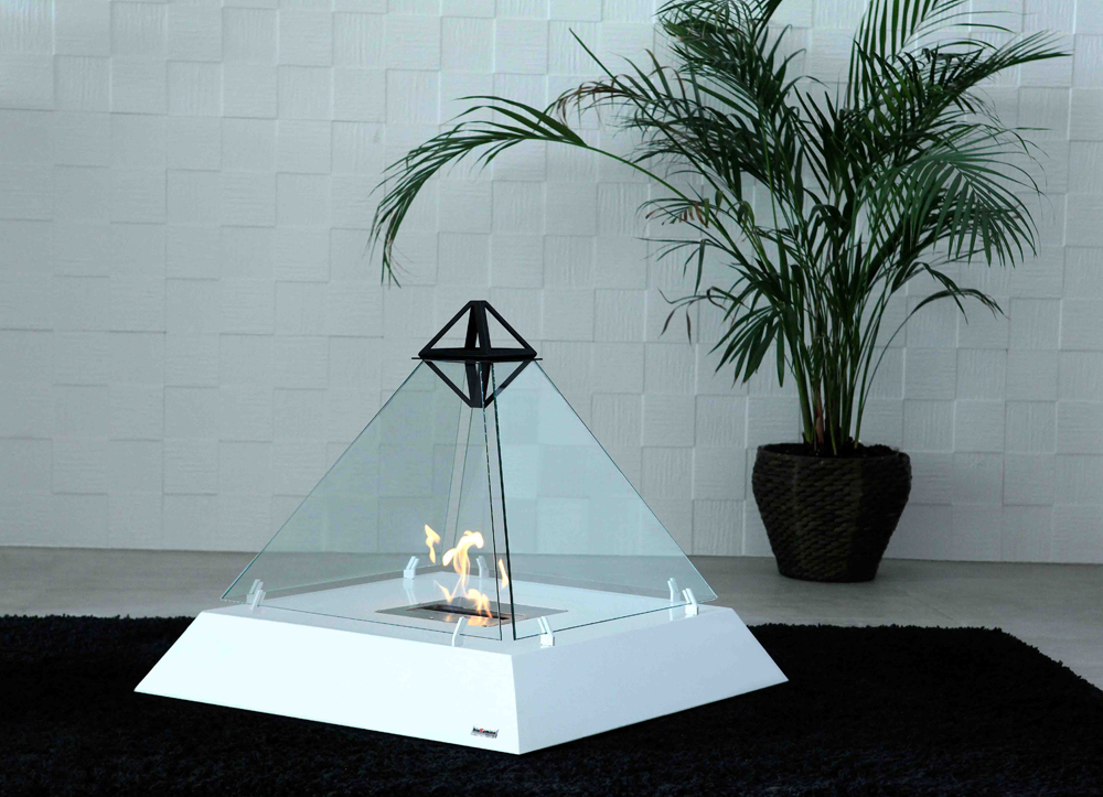 Louvre - Modern Fireplace In The Form Of Iconic Glass Pyramid