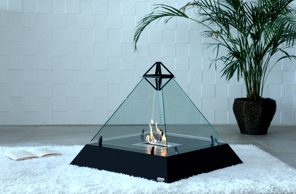 Louvre - Modern Fireplace In The Form Of Iconic Glass Pyramid