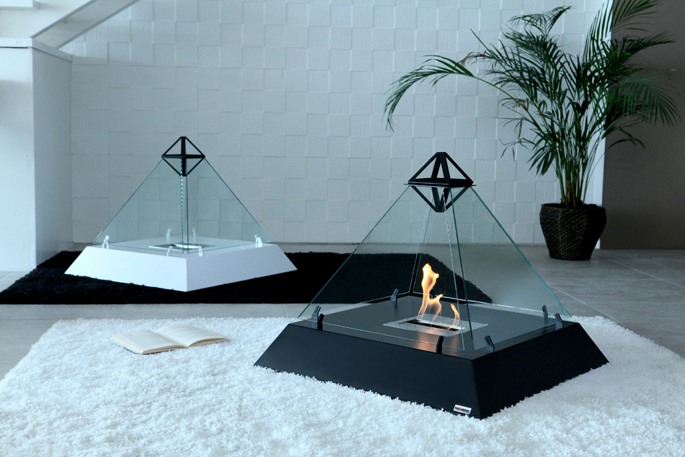 Louvre - Modern Fireplace In The Form Of Iconic Glass Pyramid