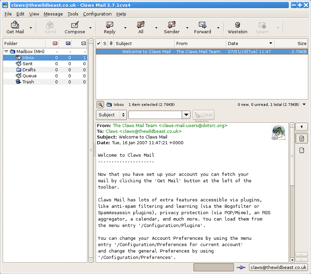 Claws Mail email client
