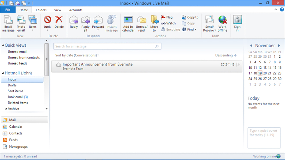 Windows Live Mail email client