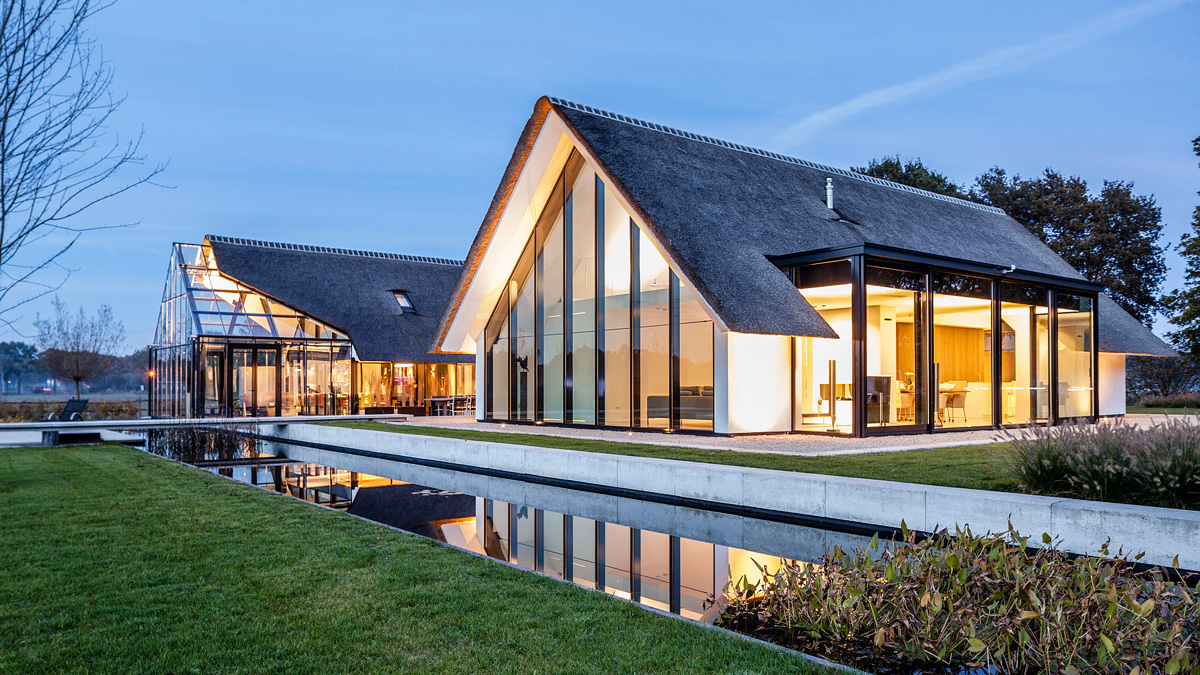 modern villa with swimming pool