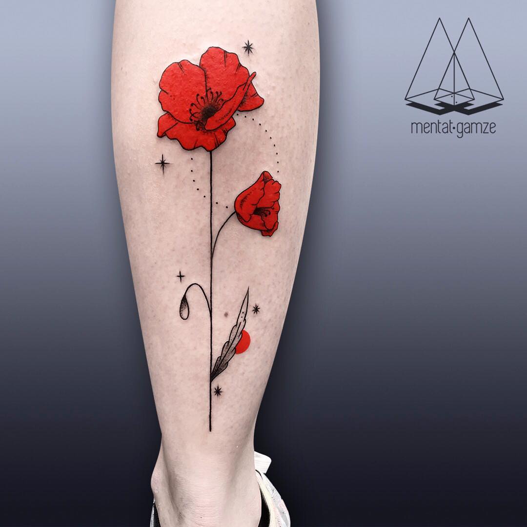 minimalist flower tattoo