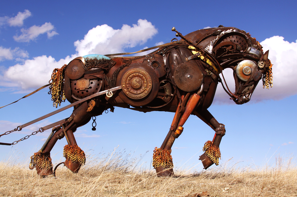 Black Hawk sculpture