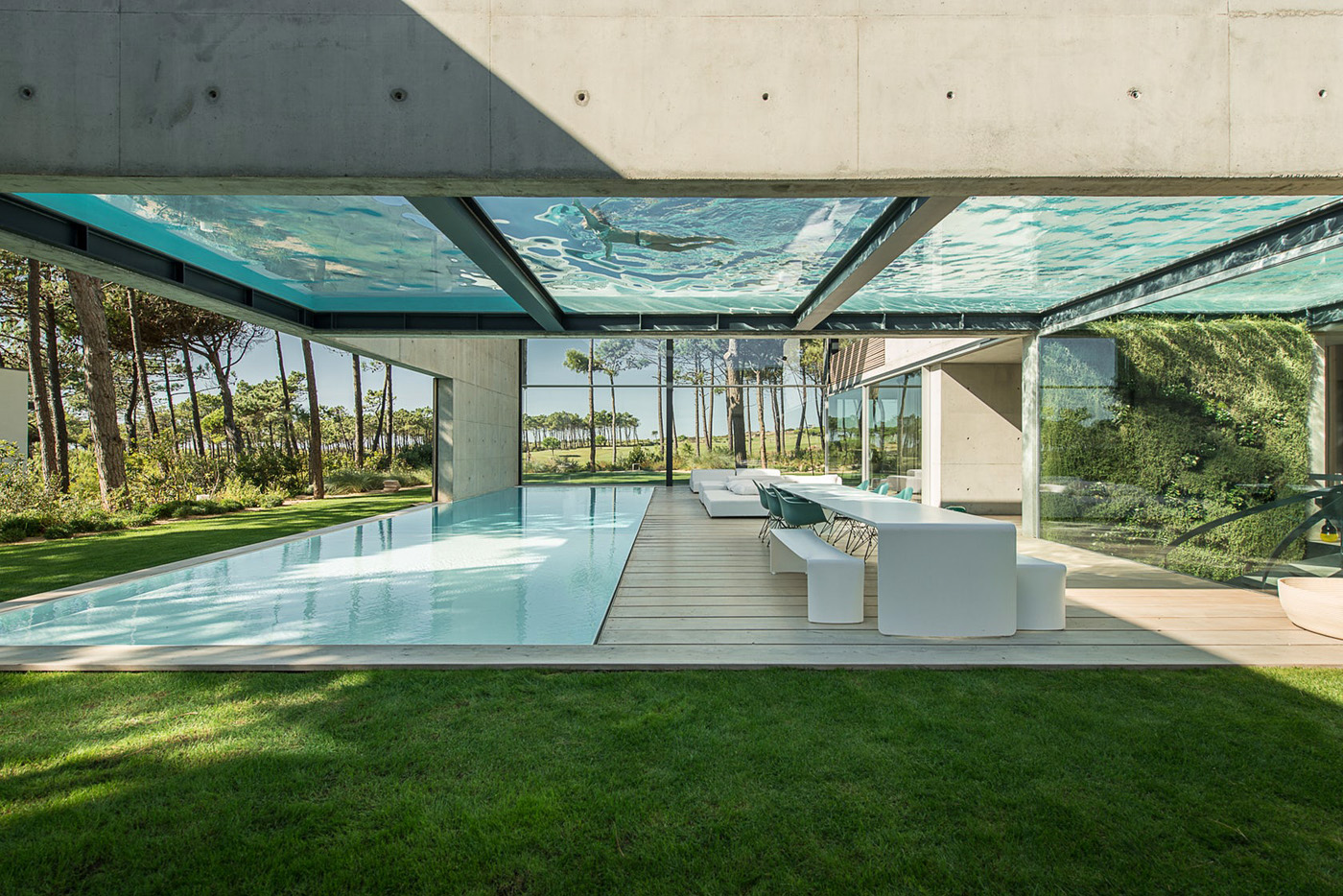 modern houses with pools