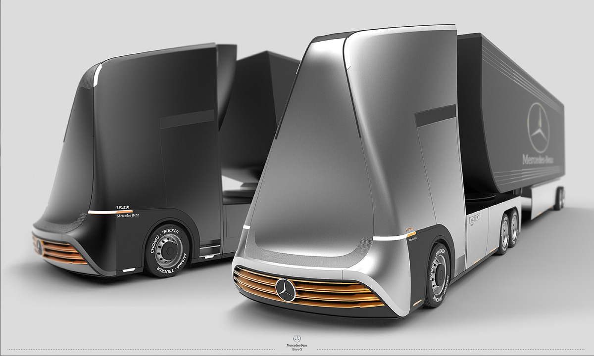 Truck of the Future - Semi-Autonomus Mercedes Euro-X