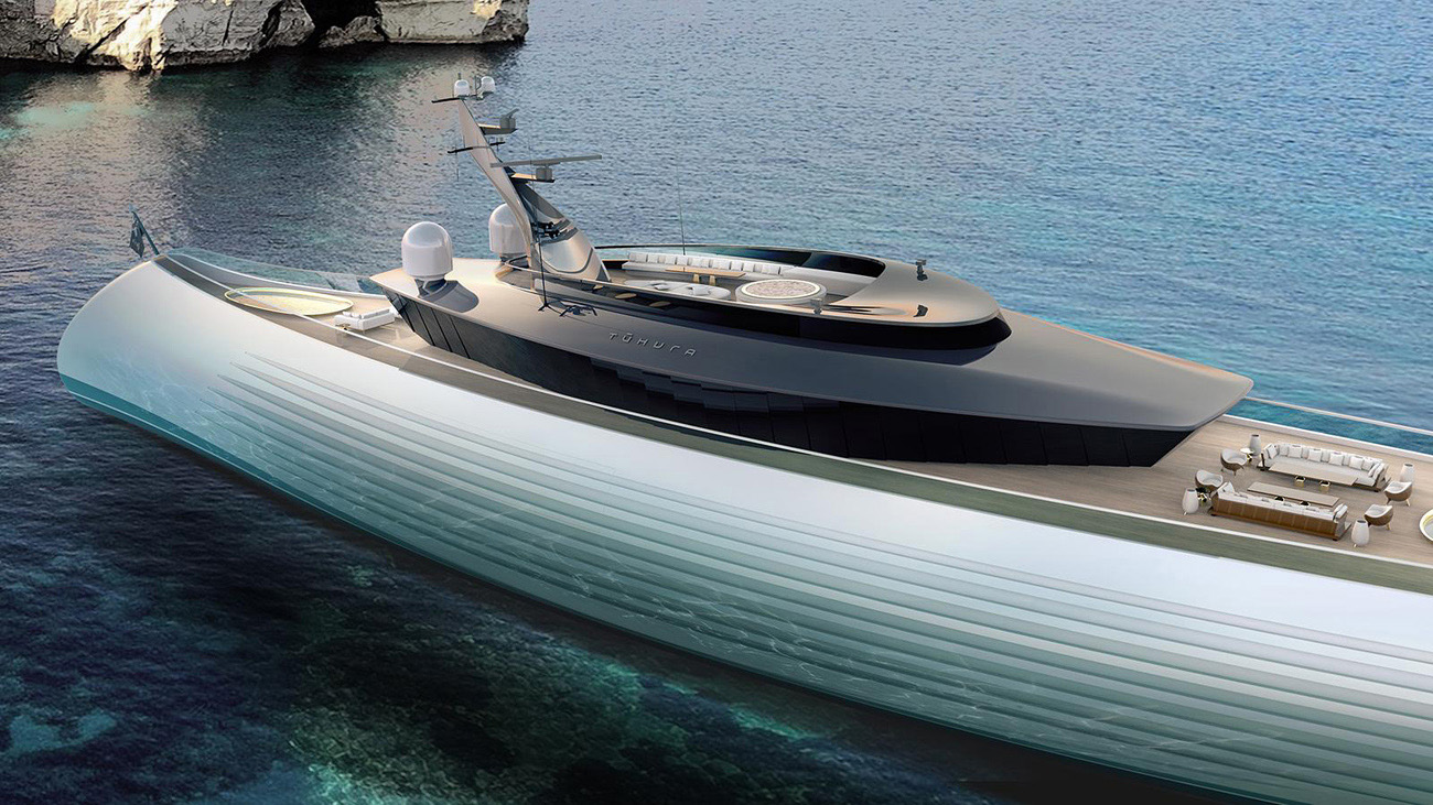 Futuristic Superyacht Styled on a Dugout Canoe by Oceanco