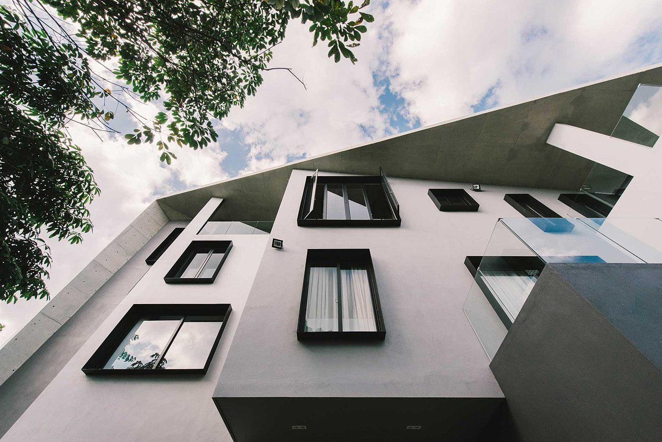 concrete house with windows