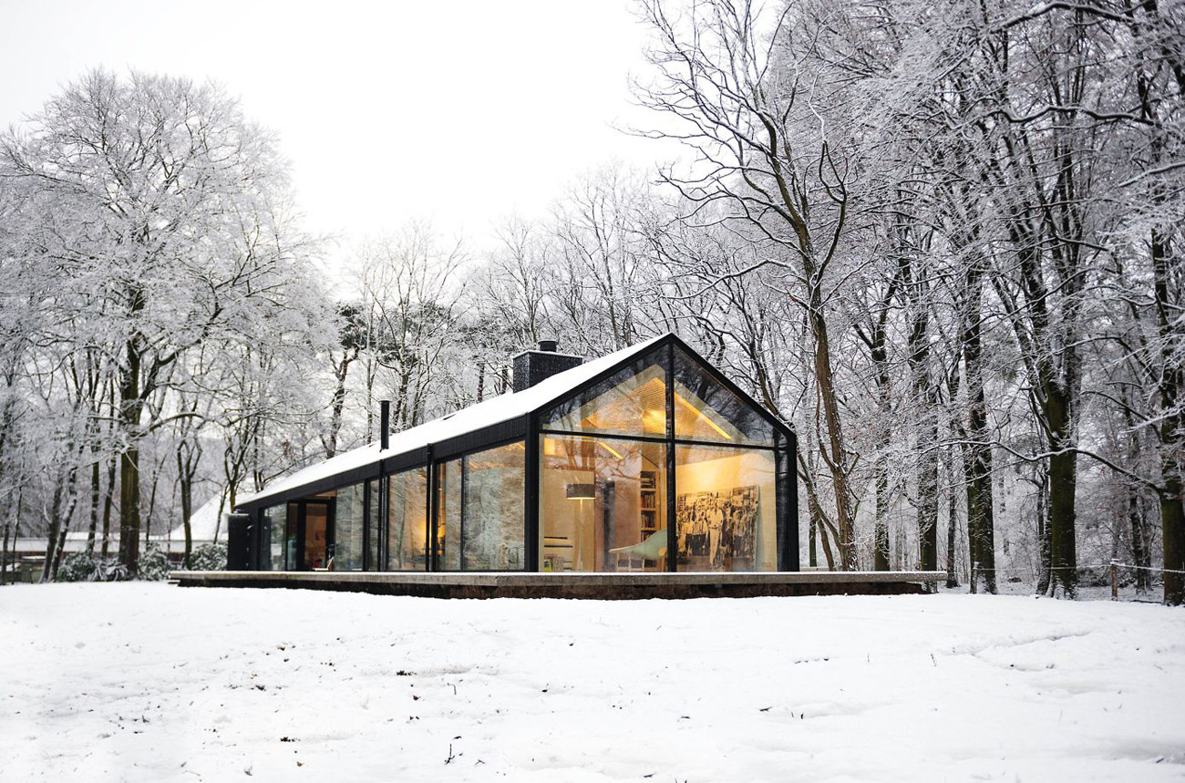 Modern Glass Cabin in Oisterwijk by Ina Matt