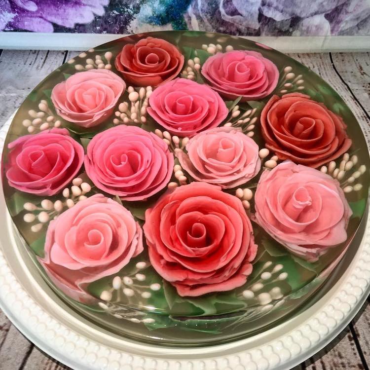 3d jelly flower cake 3d jelly flower cake