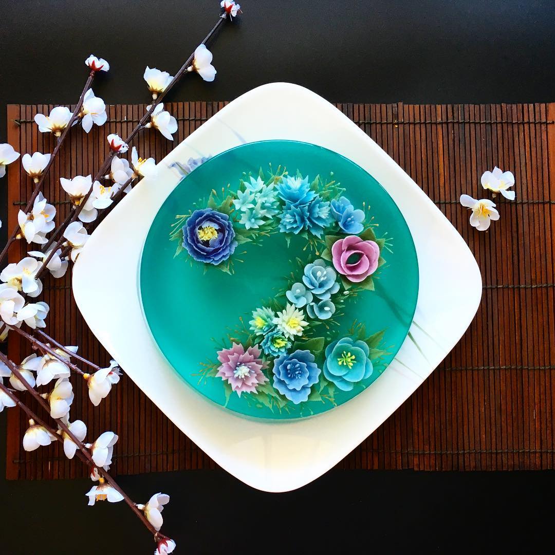 Amazing 3D Jelly Cakes with Flowers by Siew Heng Boon