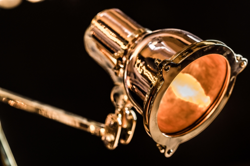 Vintage Brass and Copper Desk Light