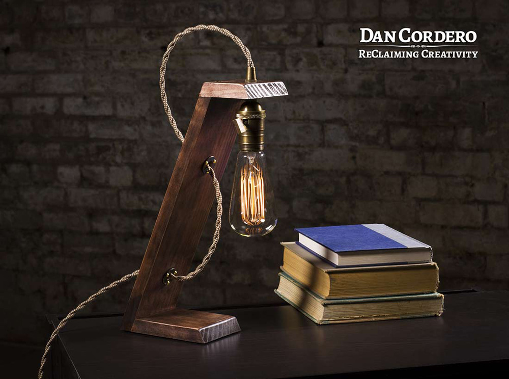Wooden Edison Table Lamp