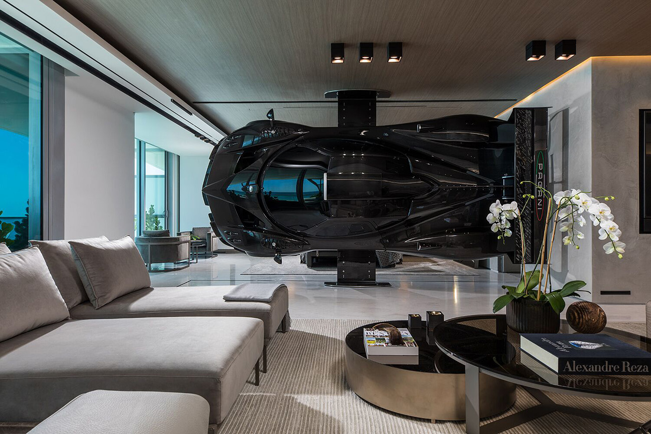 Private Residence with a Full-Size Pagani Zonda R as a Room Divider