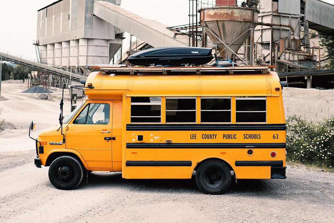 Old Short School Bus Turned Into A Tiny House