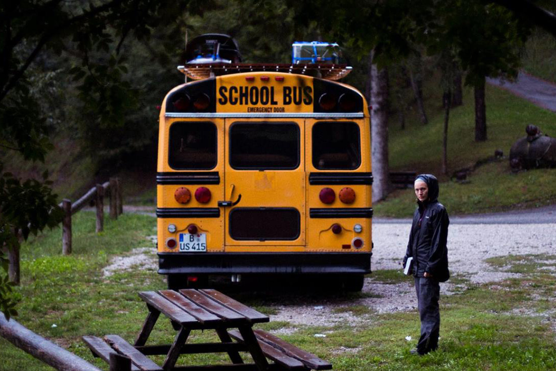 picture of a short school bus
