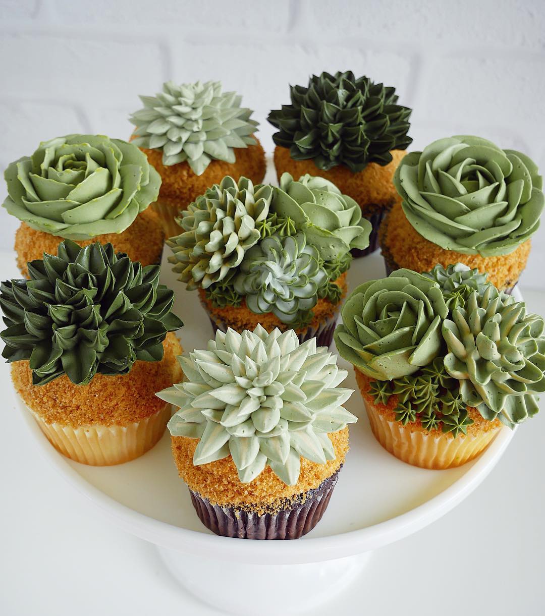 Buttercream Succulent Cakes by Leslie Vigil