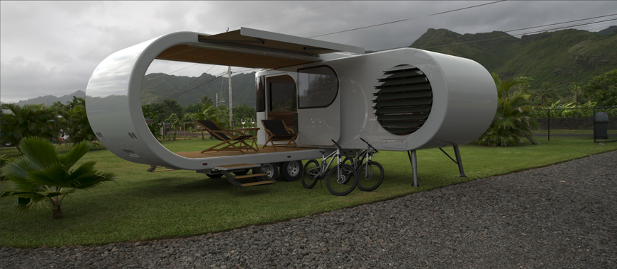 modern travel trailer