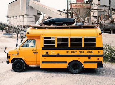 Old Short School Bus Turned Into A Tiny House