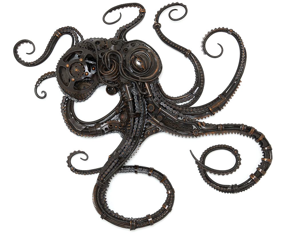 octopus metal sculpture