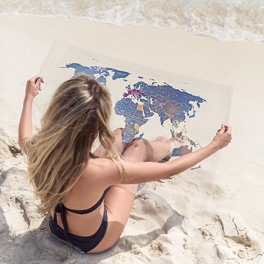 Transparent Scratch Off World Map