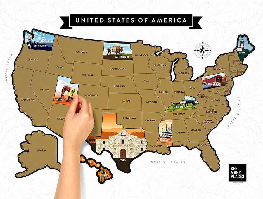 Scratch Off USA Map