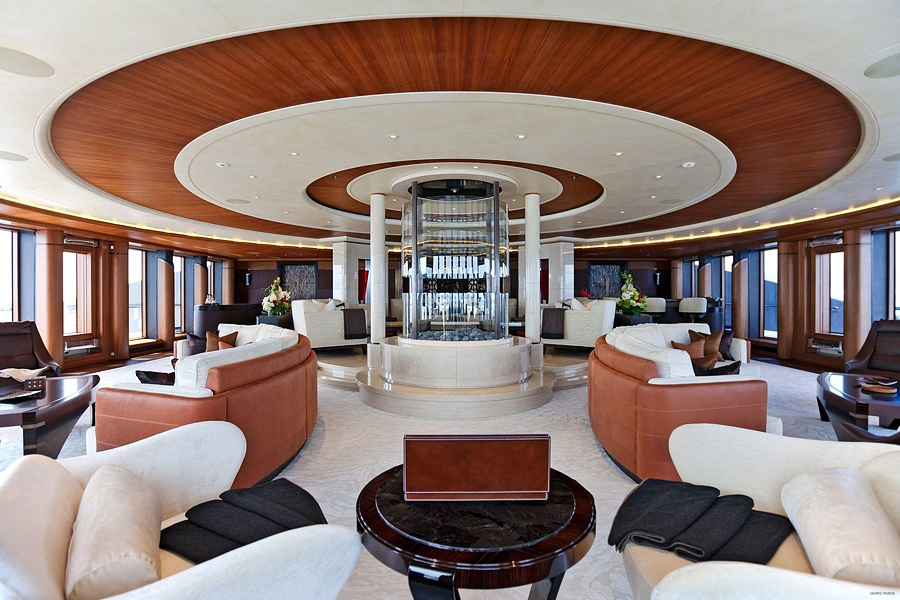 luxurious yacht interior